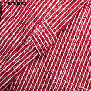 Shorts décontractés pour hommes, longueur genou, coupe ample, 100% coton, rayures verticales rouges et blanches, style streetwear - Product Image 2