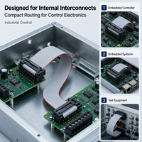 Conjunto de cable plano con conector hembra de doble fila IDC de 16 núcleos y paso de 2.54 mm para equipos de control industrial