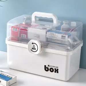 Multi Layers Portable Plastic Medicine Storage Box Family First Aid Medical Box