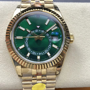 นาฬิกากลไกคุณภาพสูงใหม่หรูหรา42มม. noob นาฬิกาเหล็ก9001เคลื่อนไหว336938สีทองมัลติฟังก์ชั่สีเขียว - Product Image 1