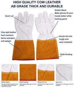 Venta al por mayor Hotsale TIG guantes de soldadura de 12 pulgadas de piel de cabra Keystone pulgar cuero de vaca puño guantes de soldadura de cuero - Product Image 4