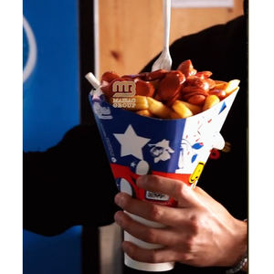 ถ้วยกระดาษโรงงานกวางโจว 2 in 1 สำหรับใส่ไก่ทอด เฟรนช์ฟรายส์ ขนมขบเคี้ยว ถ้วยใส่อาหารแบบนำกลับ ถ้วยกระดาษใส่เคบับและปาปาส พร้อมช่องใส่แก้วน้ำ - Product Image 5