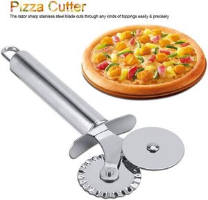 Cortador de Pizza Redondo de Acero Inoxidable 430 de Grado Alimenticio con Mango Redondo, Cuchillo de Una o Dos Ruedas - Product Image 3