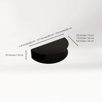 Demi-cercle 2 pneus Table basse flottante Table de chevet en fer noir pour canapé entraîneur Table murale