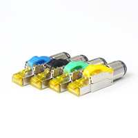Conector RJ45 CAT6 CAT6A CAT7 CAT8 8P8C, sin herramientas, aleación de Zinc, terminación Ethernet blindada, enchufes modulares/cabeza de cristal sin perforación