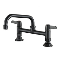 Robinet de lavabo de salle de bain noir mat de luxe léger, chaud/froid, en laiton massif, avec cartouche en laiton massif/céramique en option