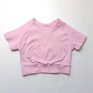 OEM Nouveau Haut de sport pour femme à manches courtes, style corset, sans couture, à compression, pour la gym et le fitness, type crop top - Product Image 6