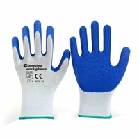 Gants de travail en latex en gros, gants mécaniques enduits de latex gaufré 13 jauges, logo personnalisable, gants de sécurité durables