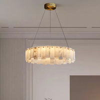 Lustre en marbre naturel, luminaire suspendu moderne de luxe, lustres en albâtre pour salle à manger, salon, restaurant, hall