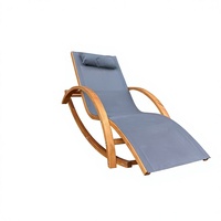 Fauteuil à bascule en bois moderne et durable pour l'extérieur, avec structure en bois, adapté à une utilisation au bord de la piscine et dans les parcs
