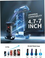 Support de téléphone WEISI en acier inoxydable pour vélo/moto/vélo électrique avec lumière selfie et affichage de la température, ultra-stable