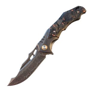 Cuchillo Plegable de Acero Inoxidable OEM DIY para Caza, Hoja de Acero con Punta Caída, Mango de Acero Inoxidable de Cambio Rápido, Ideal para Campismo Industrial y Supervivencia al Aire Libre - Product Image 1