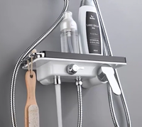 ARROW Nouvelle Douche Thermostatique de Luxe à Poignée Unique en Céramique Chromée Polie pour Hôtels, avec Panneau de Douche et Pommeau de Douche LED Effet Pluie