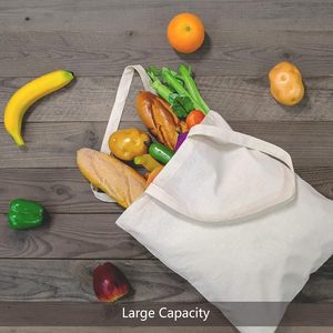 Pack économique de sacs fourre-tout en coton 16"x15", sacs réutilisables pour les courses, créez vos propres designs créatifs - Product Image 4