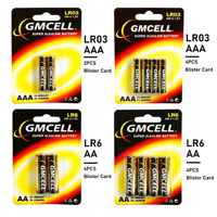 4 piles alcalines AAA 1,5 V LR03 AM4 par blister, durée de conservation de 10 ans, pour appareils ménagers et jouets