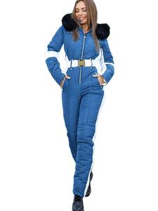 Traje de esquí con capucha para <span class=keywords><strong>mujer</strong></span>, estilo europeo y americano, a la moda, deportivo, de manga larga, cálido y cortavientos, 100% nuevo, para comercio transfronterizo. - Product Image 4