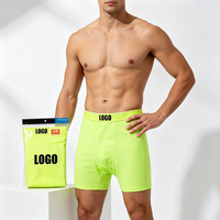 Boxers de sport pour hommes en coton doux et extensible, avec large ceinture élastique, personnalisables avec logo, pour la course et l'entraînement