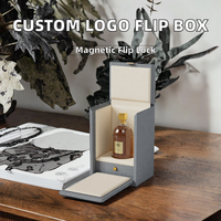 Boîte à rabat magnétique rigide avec logo personnalisé, emballage en carton beige avec insert pour parfum, montre, coffret cadeau, vente en gros