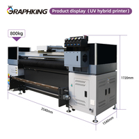 Graphking Fabricación 1,8 m 6ft 3/4/6 Pcs I3200 Cabezales Plotter ancho Máquina de impresión de impresora híbrida Uv de gran formato