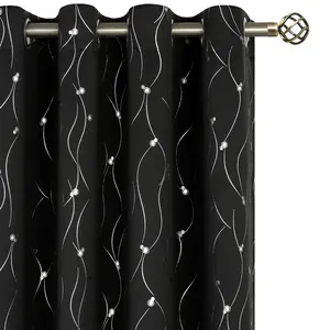 Curtain Print Fabric for Room 2023 Recommend 100% Polyester Stain Wholesale Black Color Jacquard Fabrics Woven Plain Dyed 200gsm