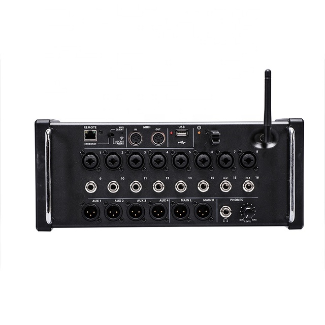 RIY XR16 16 Channels 8 Programmable 8 Line Inputs Integrated WiFi Module USB Stereo Recorder Professional Audio Mixer +48V XLR