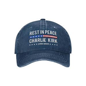 Cappellino da Baseball Unisex Turning Point Forever Charlie Kirk in Denim Lavato e Invecchiato con Ricamo a Mano, 6 Pannelli, in Cotone, Casual - Product Image 5