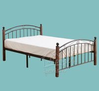 Vente en gros de meubles de chambre à coucher pour dortoir cadre de lit en acier, métal, fer et acier avec base en tube métallique pour adultes, peu encombrant