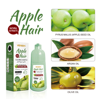 Pewarna Rambut Alami Apple Hitam Coklat Tua Bebas Amonia 400ml Sampo Permanen untuk Pria Wanita Bersertifikat GMP & ISO 22716