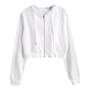 <span class=keywords><strong>Felpa</strong></span> Corta <span class=keywords><strong>Bianca</strong></span> da <span class=keywords><strong>Donna</strong></span> Stile Moda OEM all'Ingrosso - Product Image 1