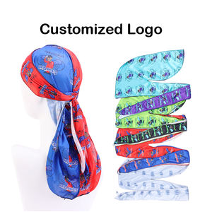 Bas quantité minimale de commande Logo Personnalisé Satin Soyeux Du Chiffons Usine En Gros Velours Duragesic Personnalisé Durags pour Hommes Enfants - Product Image 3