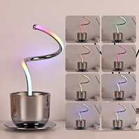 Lámpara de Mesa LED RGB de Aluminio Moderna y Contemporánea con Pantalla en Forma de Taza de Café, Control Remoto, Recargable por USB, Regulable