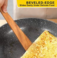 Spatule de cuisine en bois de teck, spatule à pâte plate, spatule à œufs en bois pour la cuisson et le camping