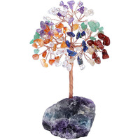 Ornements d'arbre en cristal de pierre naturelle brute en gros, parfaits pour la décoration intérieure ou comme cadeaux