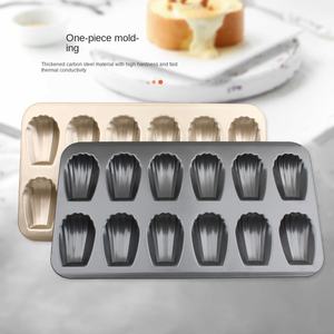 <span class=keywords><strong>Moule</strong></span> à gâteau rectangulaire en acier au carbone épaissi antiadhésif réutilisable pour 12 <span class=keywords><strong>mini</strong></span>-gâteaux <span class=keywords><strong>Madeleine</strong></span> pour la cuisson à domicile - Product Image 2
