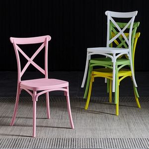 Modern Luxury Stackable Customized Hotel Wedding Event X Cross Back PP Plastic <b>Dining</b> <b>Chair</b> - Product Image 1