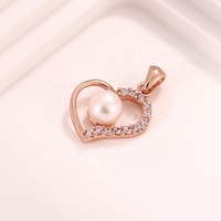 Plaqué or rose 925 argent perle d'eau douce bijoux mariage amour coeur pendentif à breloques collier minimaliste bijoux pour fille