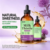 Gouttes liquides de chardon-Marie sans alcool OEM - Sans sucre, naturellement sucrées avec de la glycérine végétale, 120 ml, Marque privée
