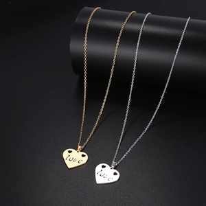 Le donne In acciaio inossidabile cadono innamorati collana con lettera personalizzata con ciondolo Color oro e argento - Product Image 5