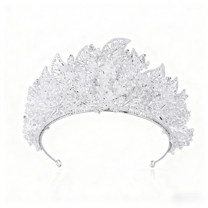 Diadème <span class=keywords><strong>de</strong></span> mariée en cristal <span class=keywords><strong>de</strong></span> luxe avec zircone et perle pour mariage, pièce <span class=keywords><strong>de</strong></span> cheveux haut <span class=keywords><strong>de</strong></span> gamme européenne américaine transfrontalière - Product Image 5