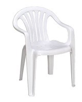 Chaises de buffet d'extérieur portables en plastique blanc modernes à dossier haut, imperméables et abordables pour événements