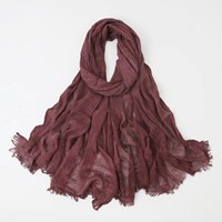 Khimar long malaisien en viscose, foulard hijab à franges froissées, tudung en rayonne, châles pashmina, voile de coton musulman pour femmes