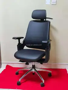 كرسي مكتب تنفيذي من الجلد الطبيعي متين بمقعد جاوشينج مريح وبسعر معقول مع وسادة مقعد جرارة