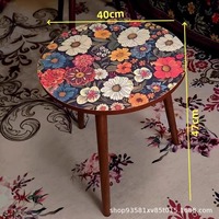Table d'appoint ronde en bois à motif mandala pour salon, table basse, balcon, chambre à coucher, meuble décoratif moderne