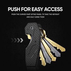 سلسلة مفاتيح عصرية من ألياف الكربون وسبائك الألومنيوم للرجال سكين أدوات متعددة للأنشطة الخارجية لمنظم المفاتيح هدية EDC - Product Image 2