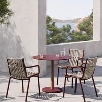 Ensemble table et chaises d'extérieur design nordique en alliage d'aluminium, tables basses mobiles pour cafés, salons de thé, hôtels et espaces extérieurs