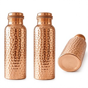 Pure Copper Hammered Engraved Printed Leak Proof Eco-Friendly Luxury <b>Large</b> Capacity <b>Water</b> <b>Bottle</b> - Product Image 1