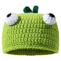 Bonnet tricoté unisexe motif crâne de dessin animé, broderie 3D, thème démon, chaud pour l'hiver, vert, pour Halloween, Noël et fêtes, idéal comme cadeau
