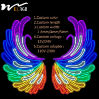 Lampu Strip LED COB RGB Pintar Kustom 2023 Lebar 2.8mm Tahan Air IP65 DC12V/24V Kontrol Suara Dapat Diredupkan Bersertifikat CE untuk Mobil dan Rumah