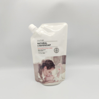 Sachets Doypack personnalisables, étanches et anti-humidité, pour savon liquide enzymatique, sans BPA, refermables et imprimables, sans danger pour les bébés