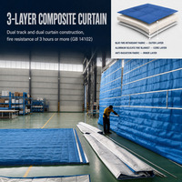 Porte coupe-feu enroulable en tissu inorganique, isolation thermique, pour atelier, centre commercial, entrepôt, vente en gros